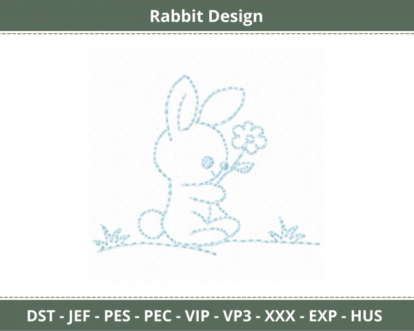 Rabbit  Embroidery Design-Animal-Machine Embroidery Pattern-Instant Download