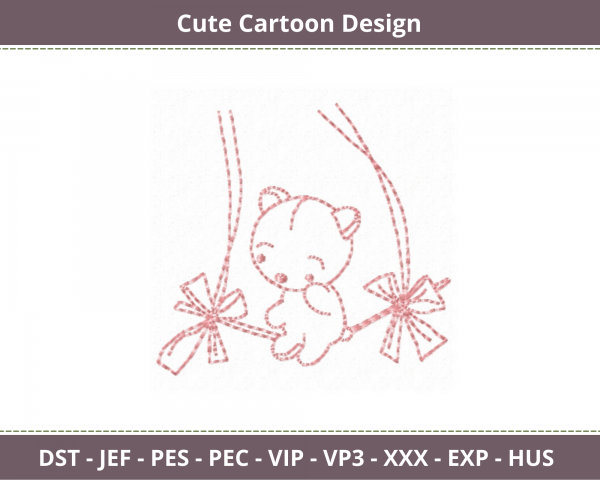 Cute Cartoon  Embroidery Design-machine Embroidery Pattern-Instant Download
