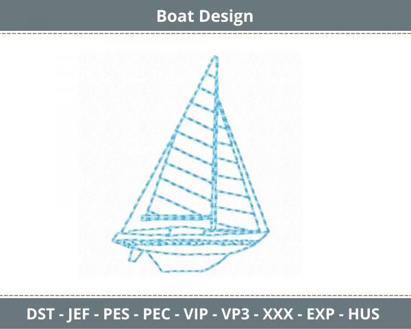 Boat Embroidery Design-Machine Embroidery Pattern-instant Download