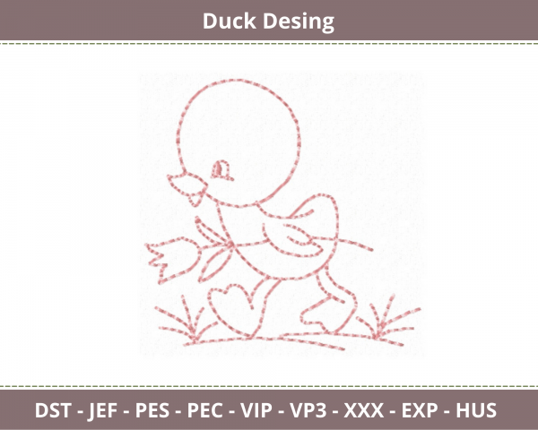 Duck Bird Embroidery Design-Machine Embroidery Pattern-Instant Download