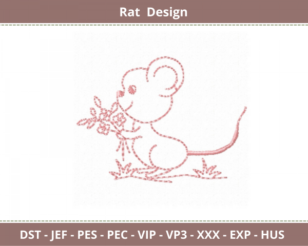 Rat Embroidery Design-Machine Embroidery Pattern-Instant Download