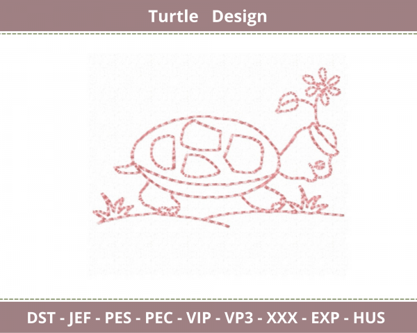 Turtle Embroidery Design-Machine Embroidery Pattern-Instant Download
