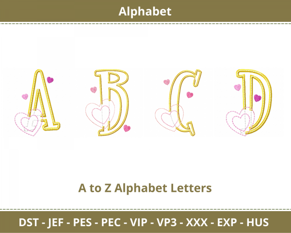 Alphabets Embroidery Design-Monogram-Font-Machine Embroidery Pattern-Instant Download