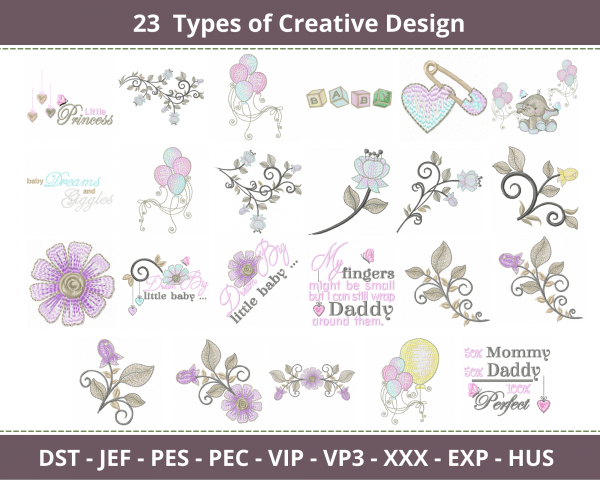 Creative Embroidery Design-machine Embroidery Pattern-23 Types-Instant Download