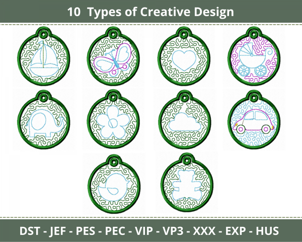Creative Embroidery Design-machine Embroidery Pattern-10 Types-Instant Download