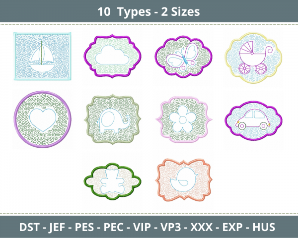 Creative Embroidery Design-machine Embroidery Pattern-10 Types-2 Sizes-Instant Download
