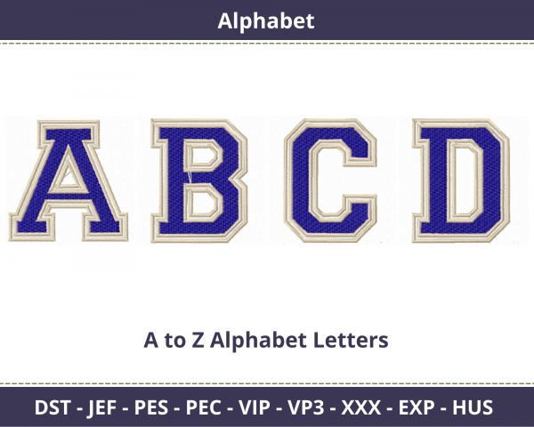 Alphabets Embroidery Design-Instant Download Online