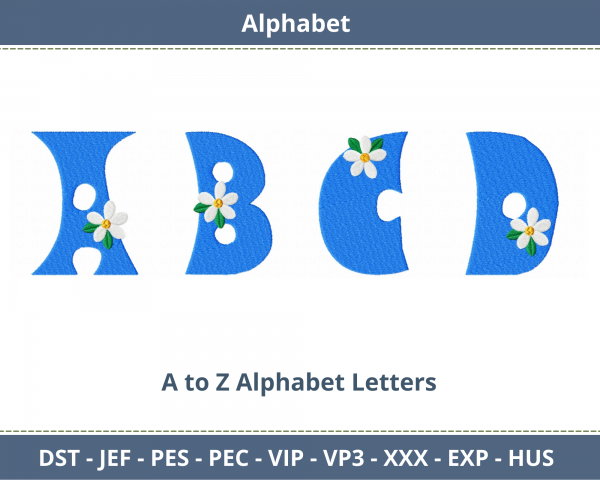 Flower Alphabet Embroidery Design-Instant Download Online