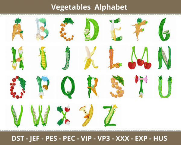 Vegetables Embroidery Design- Instant Download Online Machine Embroidery Designs