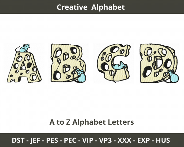 Alphabets Embroidery Design–Instant Download Online