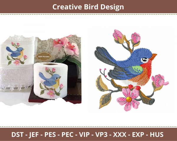 Creative Bird Embroidery Design-Instant Download Online
