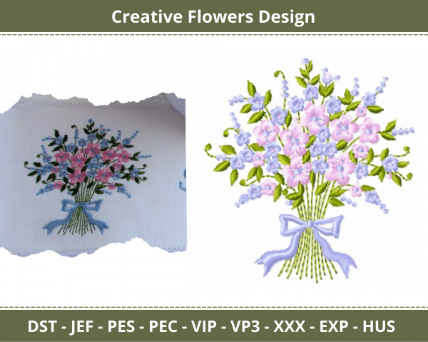 Creative Flowers Embroidery Design-Instant Download Online Machine Embroidery Designs