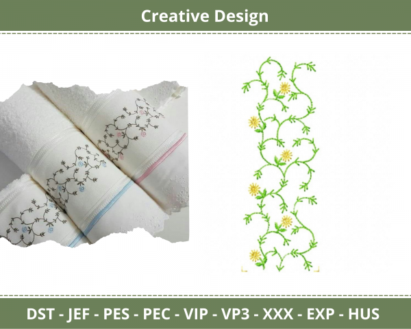 Creative Border Embroidery Design-Instant Download Online