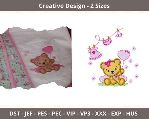 Teddy Bear Embroidery Design-Instant Download Online