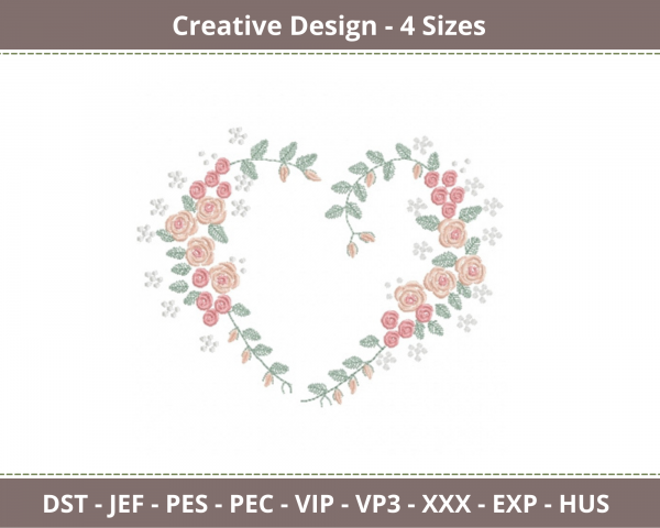 Creative Heart  Embroidery Design-Instant Download Online