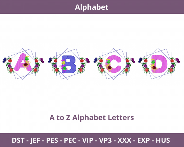 Creative Alphabets Embroidery Design-Instant Download Online