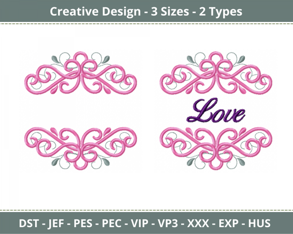 Creative Embroidery Design-2 Types-3 Sizes-Instant Download Online