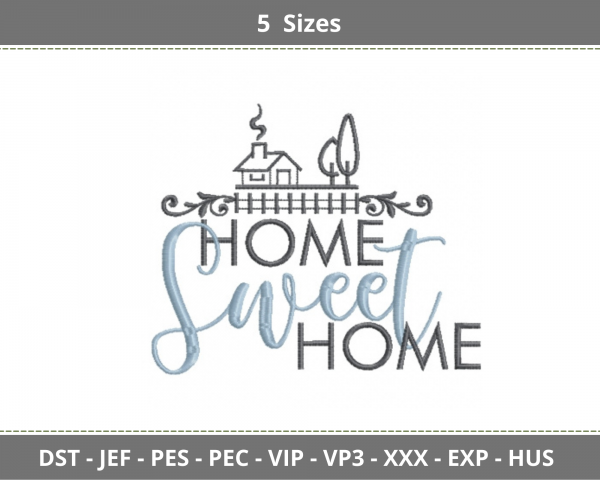 Home Sweet Home Quotes Embroidery Design-5 Sizes-Instant Download Online Machine Embroidery Designs