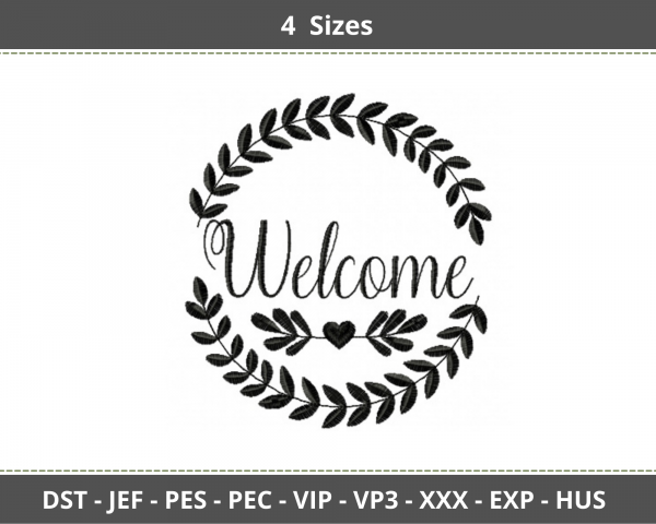 Welcome Quotes Embroidery Design-4 Sizes-Instant Download Online Machine Embroidery Designs
