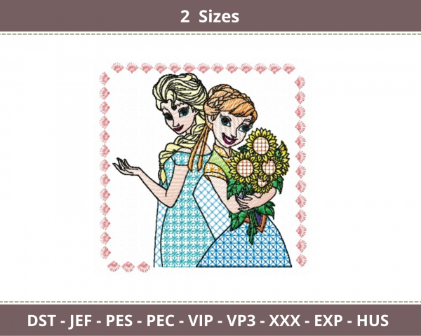 Disney Princess Embroidery Design-2 Sizes-Instant Download Online