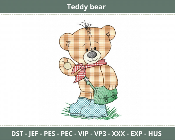 Teddy Bear Embroidery Design-Instant Download Online