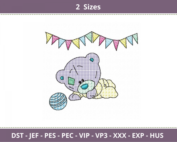 Teddy Bear Embroidery Design-2 Sizes-Instant Download Online Machine Embroidery Designs