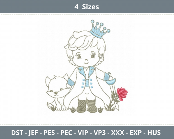 Baby King Embroidery Design-4 Sizes-Instant Download Online Machine Embroidery Designs