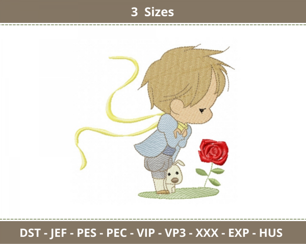 Cute Boy  Embroidery Design-3 Sizes-Instant Download Online Machine Embroidery Designs