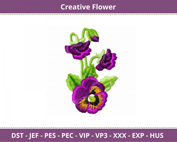 Creative Flower Embroidery Design-Instant Download Online