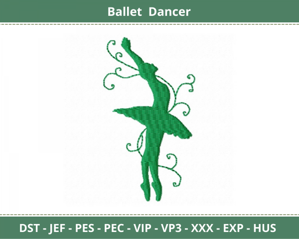 Ballet Dancer Girl Embroidery Design-Instant download Online