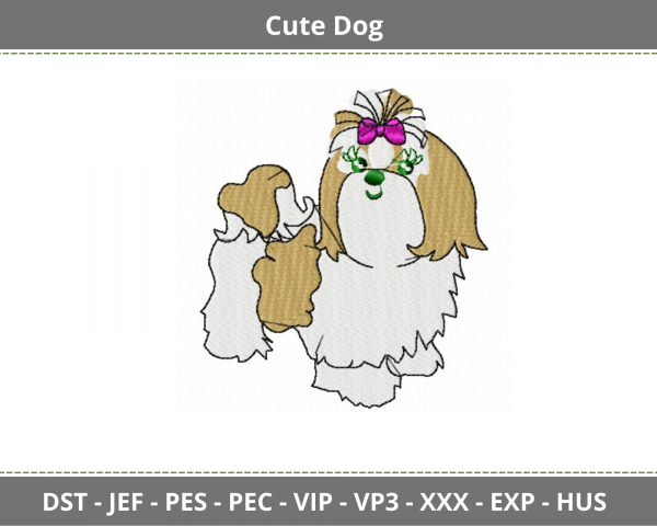Cute Dog Embroidery Design-Instant Download Online Machine Embroidery Designs