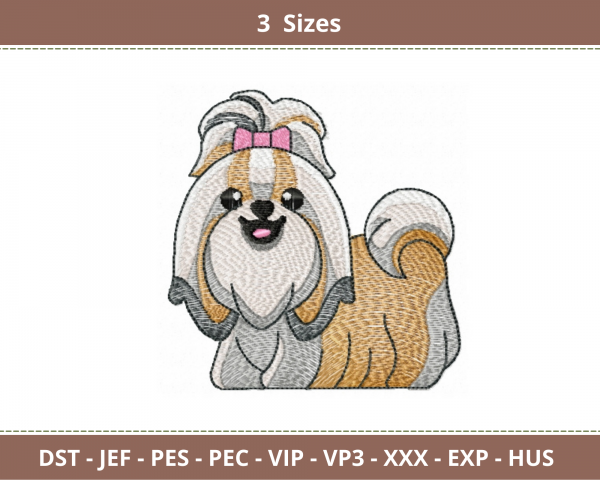 Cute Dog Embroidery Design-3 Sizes-Instant Download Online Machine Embroidery Designs
