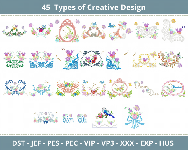 Creative Corner Embroidery Design-45 Types-Instant Download Online Machine Embroidery Designs