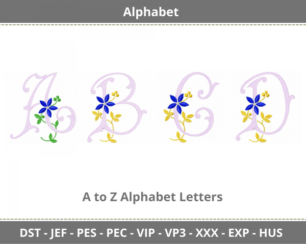 Flower Alphabet Embroidery Font Design Machine Embroidery Designs