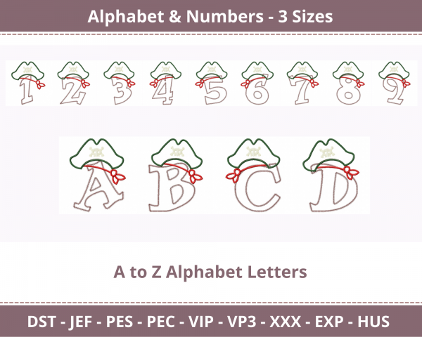 Horror Alphabet & Numbers Embroidery Font Design