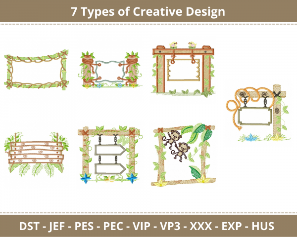 Creative Machine Embroidery Designs-7 Types-instant download