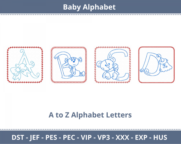 Baby Alphabet Machine Embroidery Designs