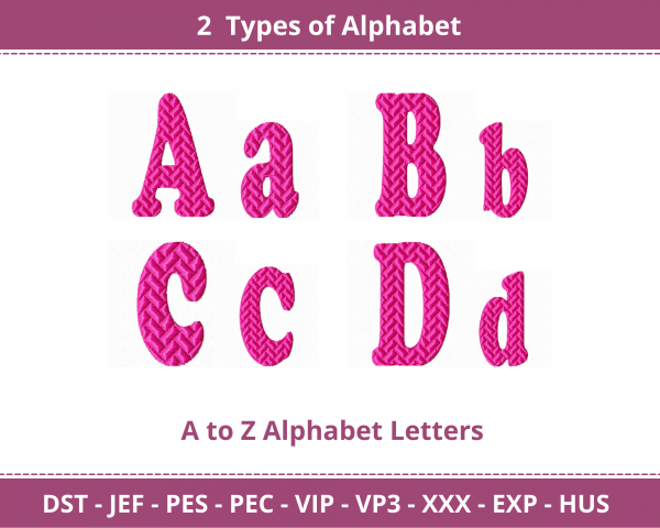 Alphabet Machine Embroidery Designs-2 Types-instant download