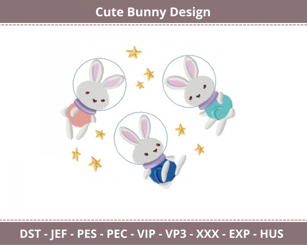 Cute Bunny Machine Embroidery Designs-instant download