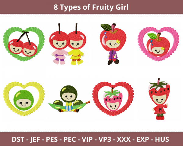 Fruity Girl Machine Embroidery Designs