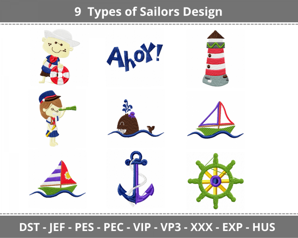 Sailors Machine Embroidery Designs