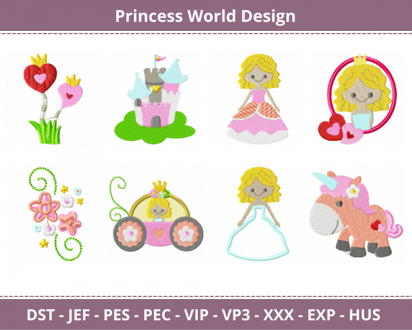 Princess World Machine Embroidery Designs
