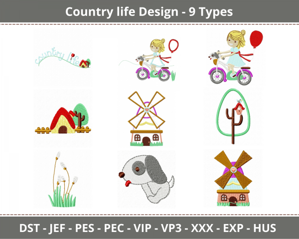 Country Life Machine Embroidery Designs