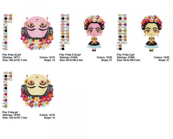 Creative Girl Machine Embroidery Designs-4 Types-instant download