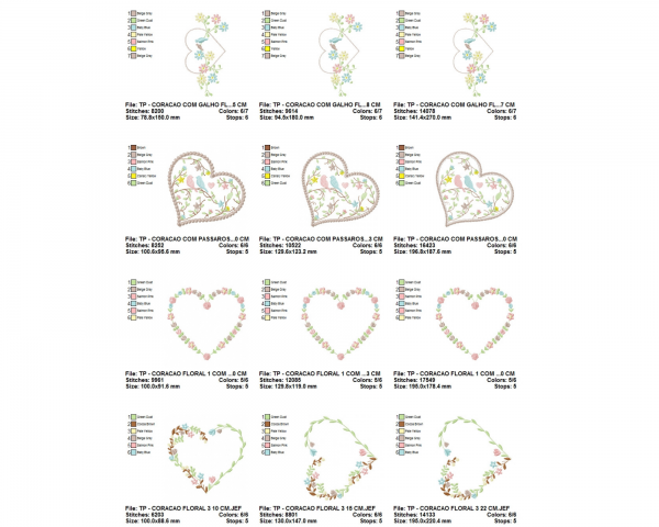 Creative Heart Machine Embroidery Designs-3 Sizes-10 Types-instant download