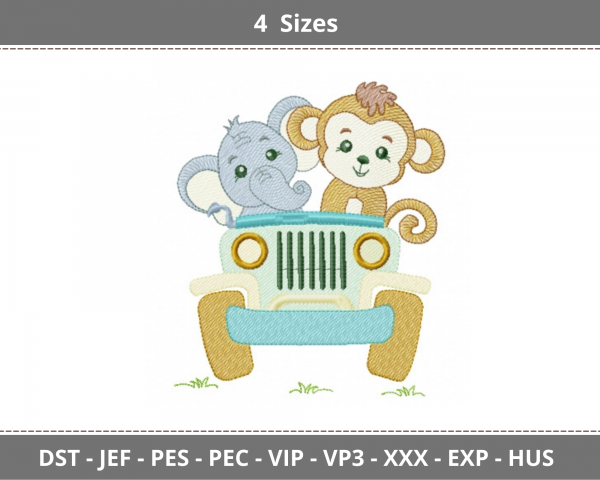 Crazy Animal Machine Embroidery Designs-4 Sizes-instant download