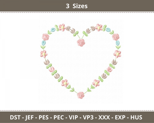 Floral Heart Machine Embroidery Designs