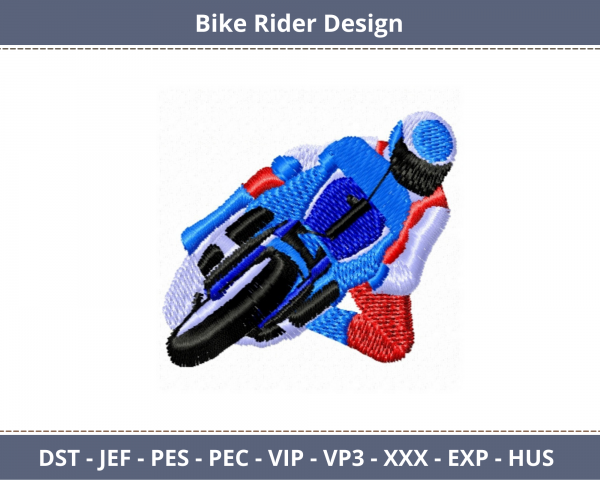 Bike Rider Machine Embroidery Designs