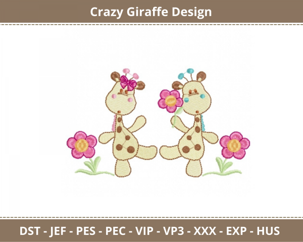 Crazy Giraffe Machine Embroidery Designs