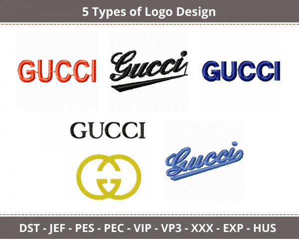 Logo Machine Embroidery Designs-5 Types-instant download